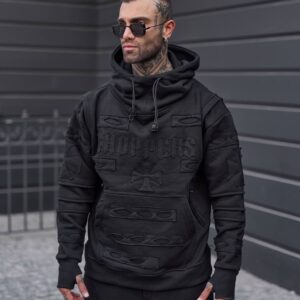 هودی مشکی طرح دار کد 2147