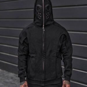 هودی ماسک‌دار زنجیری (طرح آنتی‌گنگ / Tactical Mask Hoodie) کد 2162