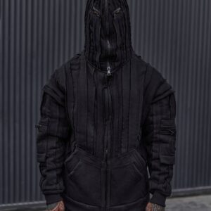 هودی ماسک‌دار تاکتیکال طرح Striped Mask کد 2335