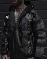 کاپشن چرمی مردانه مدل دارک اَرمور (Dark Armor) ماسک‌دار، خاص و آنتی‌لاکچری – کد 2349st - Image 2