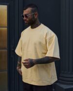 تیشرت اورسایز مینیمال کرم روشن | «Soft Sand» کد 2214/6