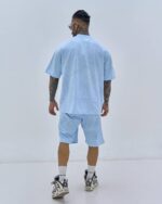 ست تیشرت و شلوارک Sky Breeze 1917 – آبی آسمانی - Image 4