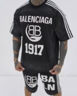 ست تیشرت و شلوارک Midnight Black 1917 – مشکی کلاسیک - Image 2