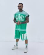 ست تیشرت و شلوارک KAYMET سبز اسپرت – کد 2288