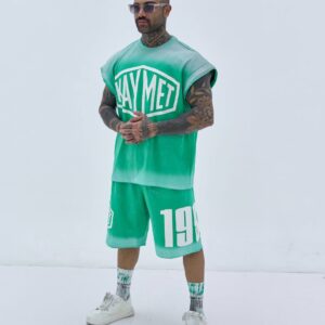 ست تیشرت و شلوارک KAYMET سبز اسپرت – کد 2288