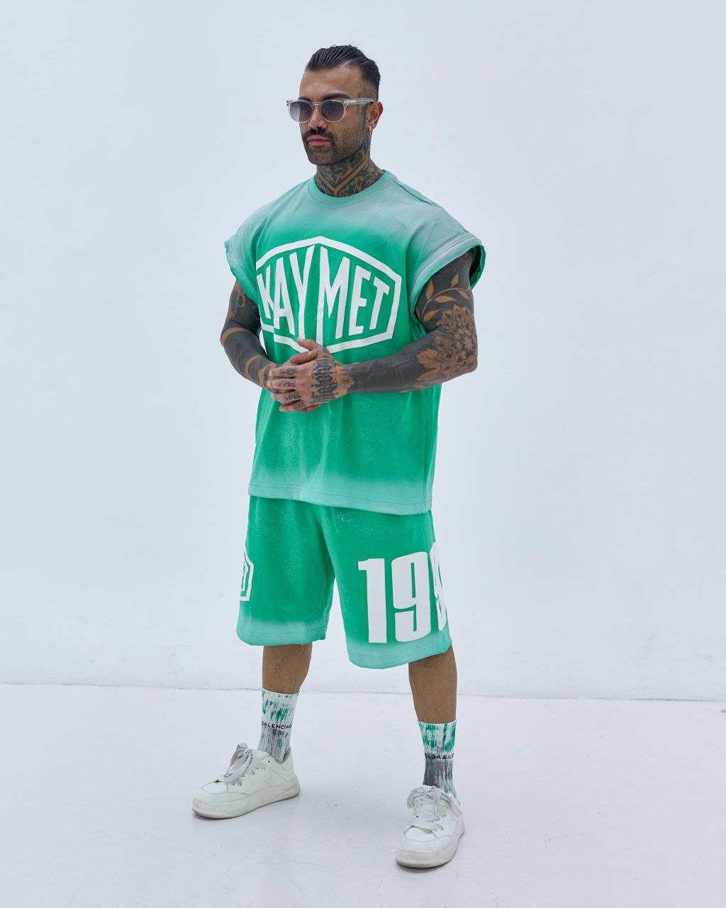 2288 (9) ست تیشرت و شلوارک KAYMET سبز اسپرت – کد 2288 - Image 1