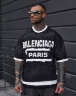 تیشرت مشکی اسپرت Paris استریت‌ویر – طراحی خاص دو رو کد 2298