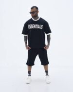 ست تیشرت و شلوار دوحالته Essentials مشکی کد 2334/1 - Image 2