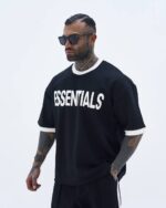 ست تیشرت و شلوار دوحالته Essentials مشکی کد 2334/1 - Image 3