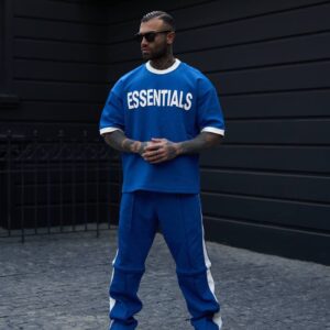 ست تیشرت و شلوار دوحالته Essentials آبی رویال | کد 2334/1