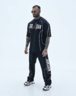 ست تیشرت و شلوار Oversized طرح برند؛ تلفیق هنر و استایل خیابانی کد 2227