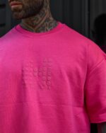 🔴 تیشرت اورسایز Neon Pink Urban - Image 2