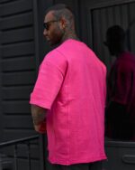 🔴 تیشرت اورسایز Neon Pink Urban - Image 3