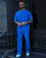 تیشرت مردانه مدل Urban Panel – آبی کاربنی - Image 2