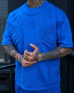 تیشرت مردانه مدل Urban Panel – آبی کاربنی - Image 3