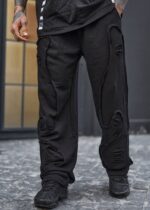 🖤 شلوار اسلش مردانه مشکی دیسترس با دوخت نمایان کد 2317 - Image 3