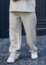 شلوار اسلش نیم‌بگ کرم مدل 2410/2