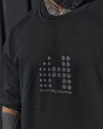 تیشرت اورسایز مشکی Neon Dot مدل HN Signature - Image 2