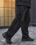 شلوار اسلش مردانه مدل Raw Edge Cargo – مشکی - Image 2