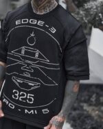 تیشرت اوور سایز مردانه اسلشتک مدل EDGE-325 | رنگ مشکی - Image 3