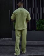 ست تیشرت و شلوار اسلش مردانه سبز زیتونی مدل Urban Moss - Image 3