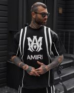 ست تیشرت و شلوار مردانه امیری (AMIRI) مدل Black Signature - Image 2