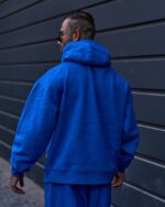 هودی اورسایز Royal Blue مدل Minimal Elastic - Image 2