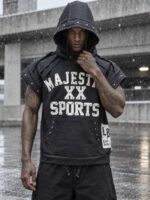 Majestic XX Oversized Hoodie Vest | هودی آستین کوتاه مجستیک - تصویر 4