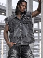 جلیقه جین سنگشور زاپ‌دار مدل FEAR OF GOD ESSENTIALS - تصویر 2