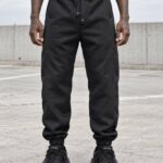 شلوار اسلش مشکی مردانه استایل خیابانی (Streetwear Jogger)