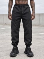 شلوار اسلش مشکی مردانه استایل خیابانی (Streetwear Jogger)