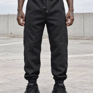 شلوار اسلش مشکی مردانه استایل خیابانی (Streetwear Jogger)