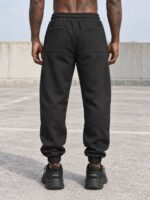 شلوار اسلش مشکی مردانه استایل خیابانی (Streetwear Jogger) - تصویر 3